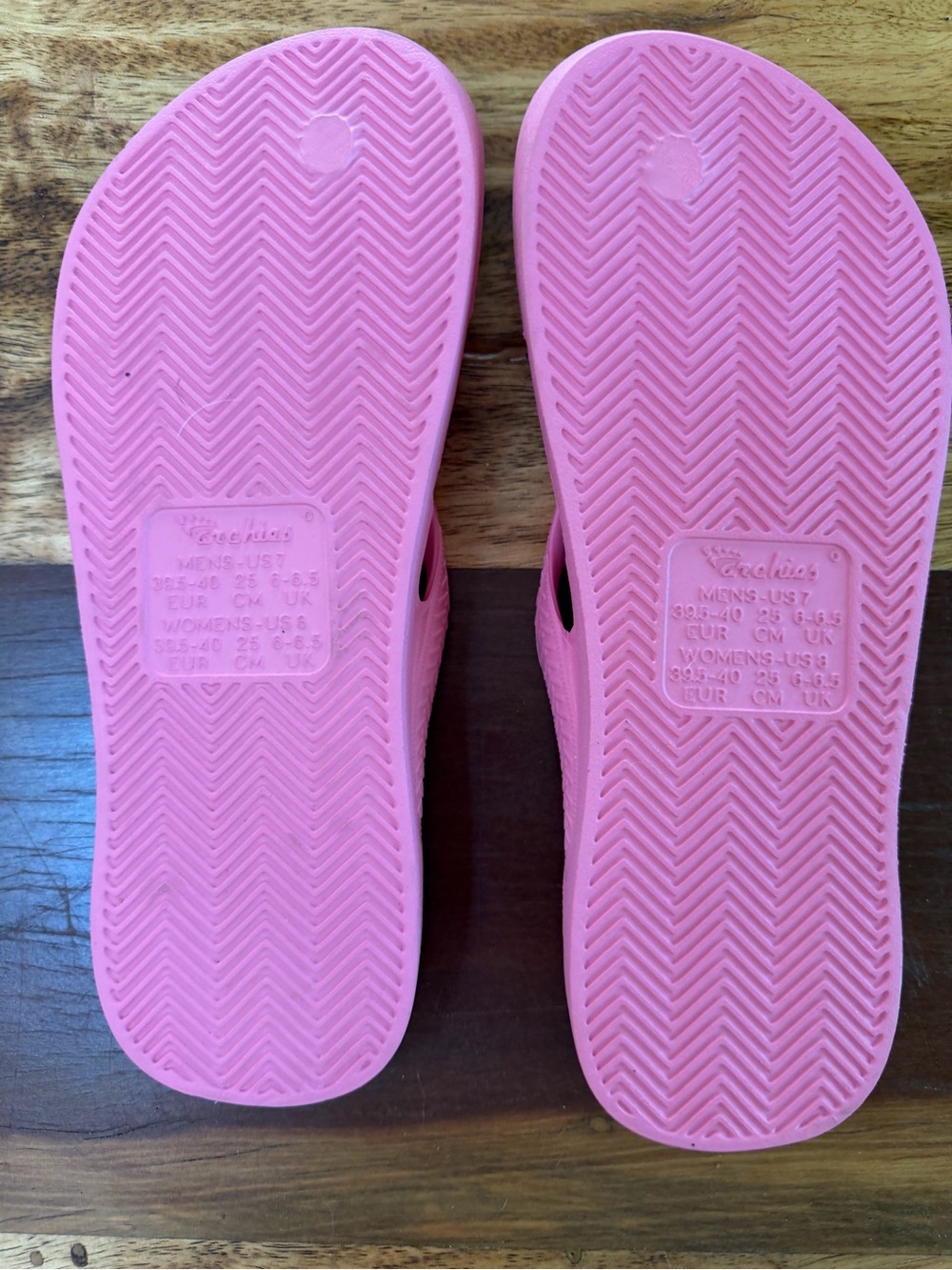 Archies Pink Flip Flops - Women's US 8 / Men's US 7 NWOT - Picture 2 of 3